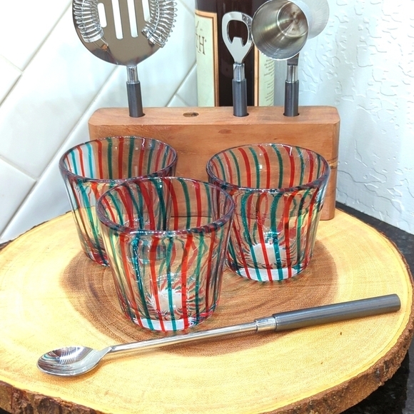 Anthropologie Set Of 3 Tumbler, votive Pietro Glass Decor - Picture 8 of 11